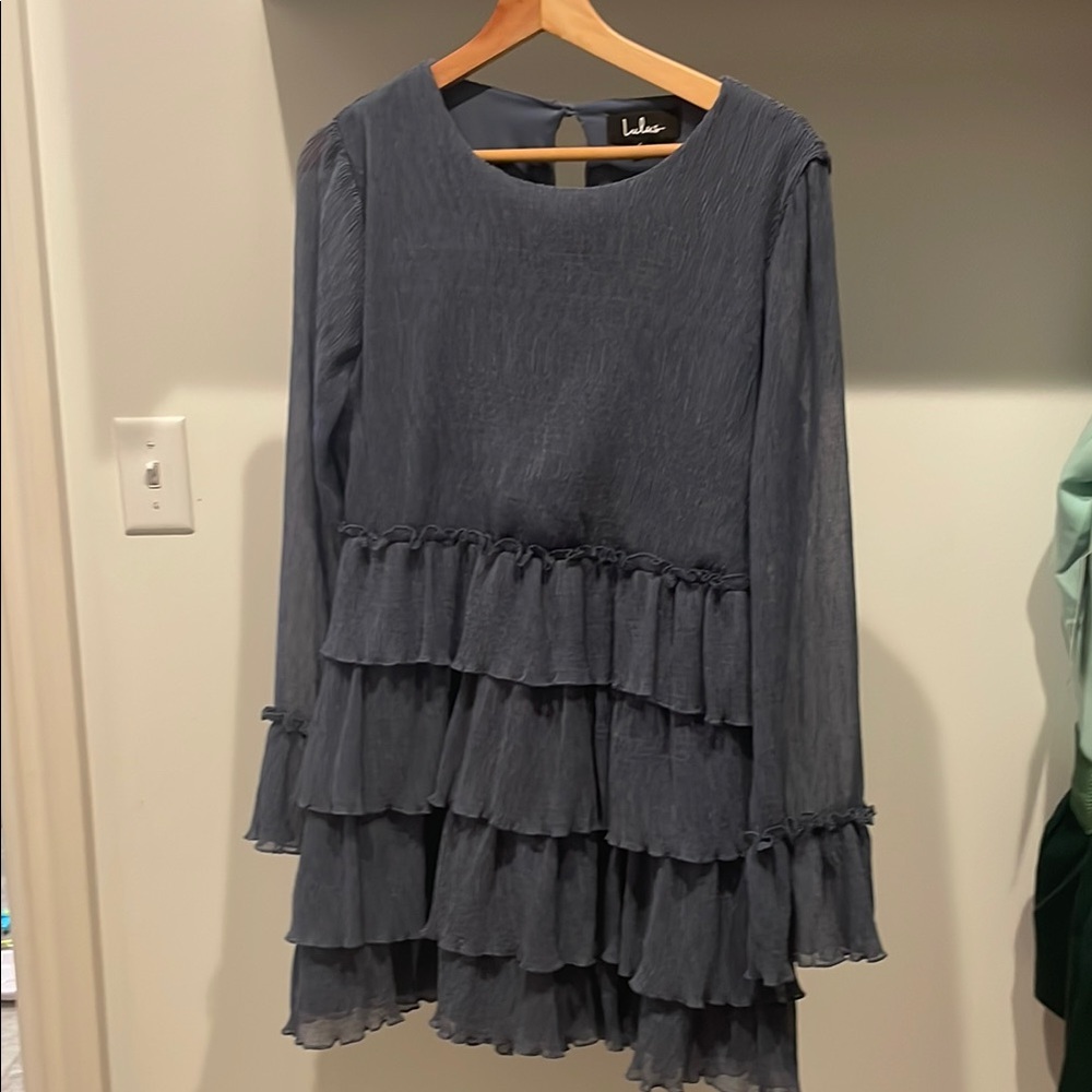 Lulus Gray Tiered Dress